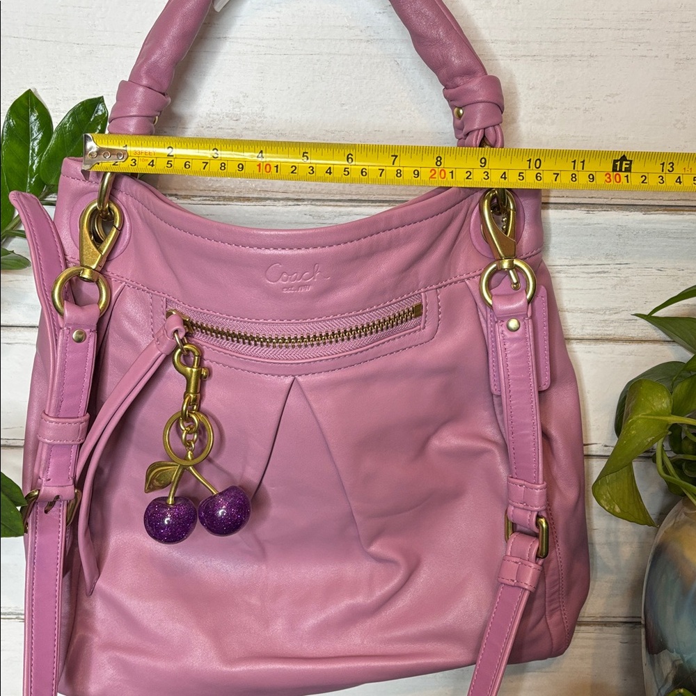 Coach Parker Lavender Leather Shoulder Bag with Gold Accents - Picture 3 of 9